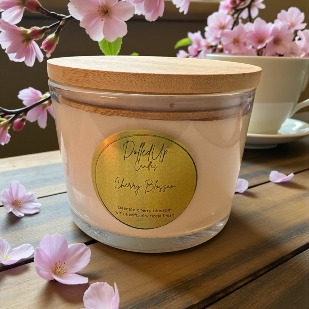 16oz Cherry Blossom Soy Candle | Soft Floral Scent